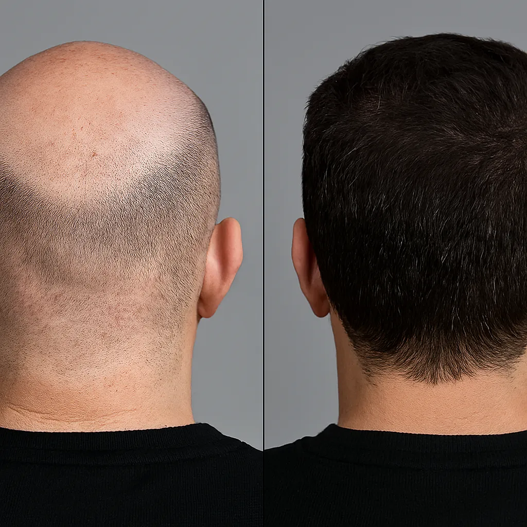 تراکم موهای کاشته شده پس از عمل