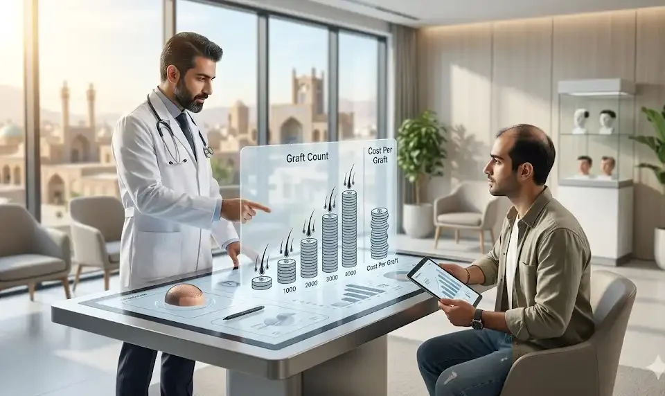 هزینه کاشت مو در تبریز بر اساس تعداد گرافت (قیمت هر گرافت) در سال 1405