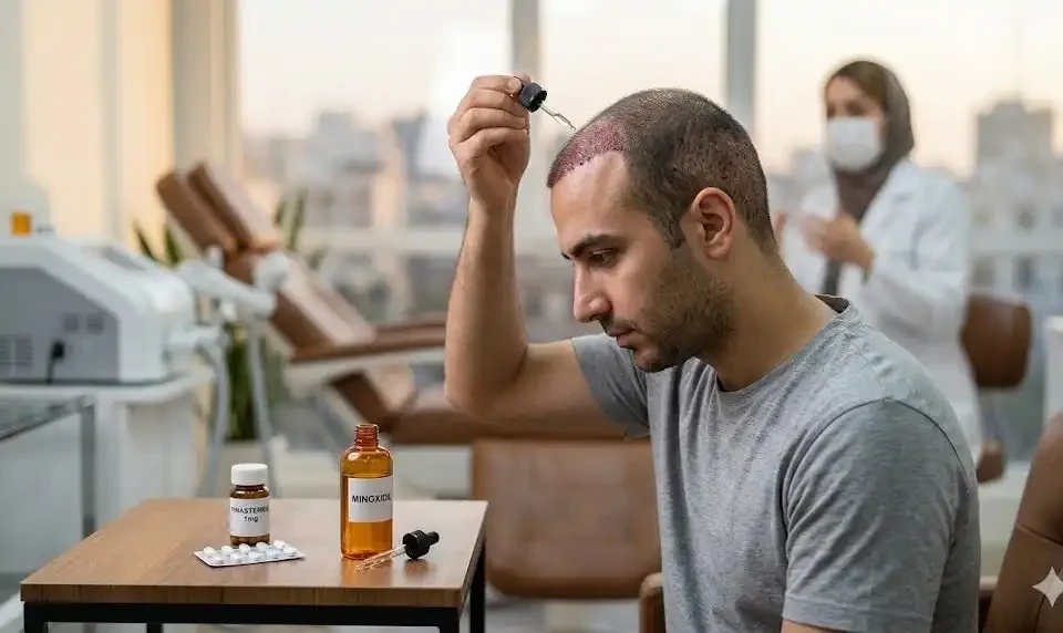 ضرورت مصرف مینوکسیدیل و فیناستراید بعد از کاشت مو؛ نقشه راه تثبیت نتایج